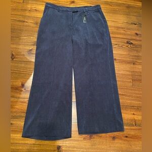 Express Editor Mid Rise Textured Corduroy Relaxed Trouser Pant in Navy Sz 14S